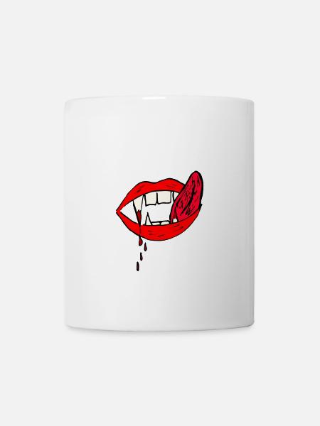 bloody vampire teeth - Mug - white