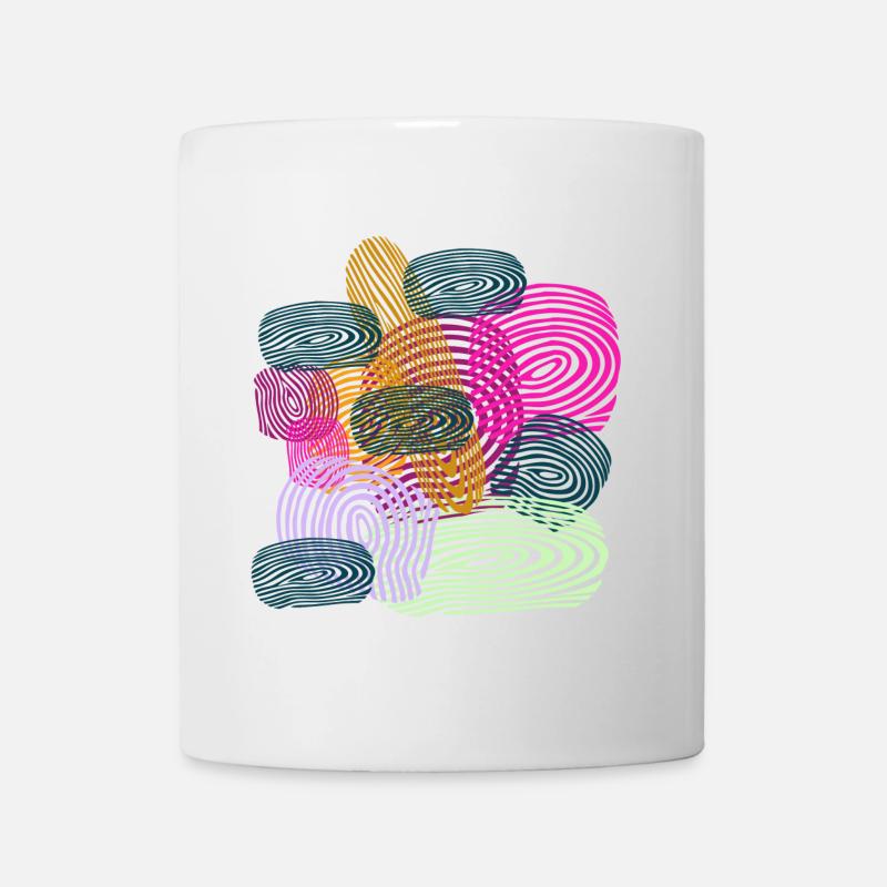 Empreintes Digitales Courbes Abstraites - Mug blanc - blanc