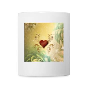 Wundervolles dekoratives Herz - Tasse - Weiß - Vorne
