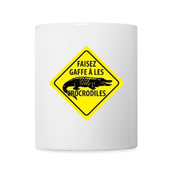 Signe Avertissement Crocodiles - Mug blanc - blanc - Devant