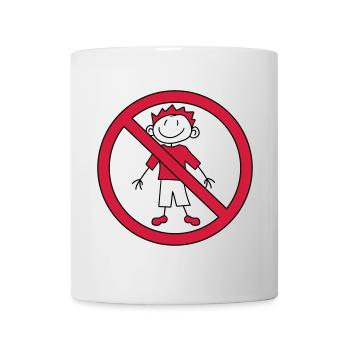 verboten schild zone keine kind gemalt kritzel com - Tasse - Weiß - Vorne
