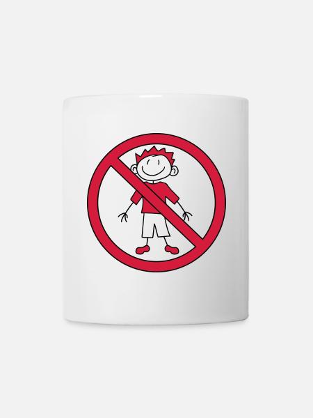 interdit panneau zone pas enfant peint gribouillis com - Mug blanc - blanc