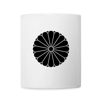 Kiku Chrysanthemum Mon schwartz - Mug blanc - blanc - Devant