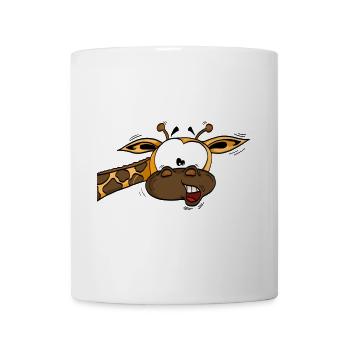 Girafe amusante et perplexe avec des yeux de brillage - Mug blanc - blanc - Devant