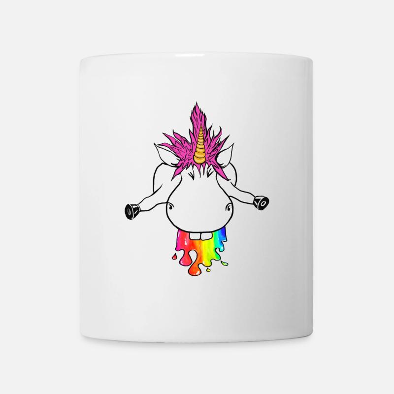 Regenbogen Einhorn Farbklecks Regenbogenkotze - Tasse - Weiß