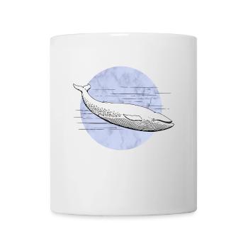 baleine dans l'eau - un look moderne - Mug blanc - blanc - Devant
