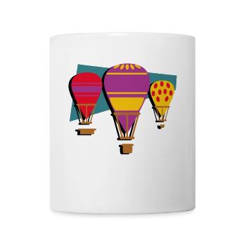 Ballonfahrt fliegen im Himmel mit Wolken Shirt - Tasse - Weiß - Vorne