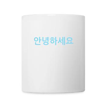 Hello (Korean) K-Pop Design - blue - Mug - white - Front