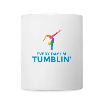 Handstand Turnen Gymnastik Spruch lustig Geschenk - Tasse - Weiß - Vorne