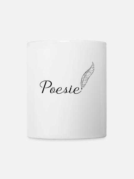 Poesie Feder Dichtung Lyrik Handschrift Geschenk - Tasse - Weiß