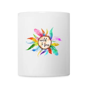Wild Freiheit Federn Vogel Papagei Bunt Geschenk - Tasse - Weiß - Vorne