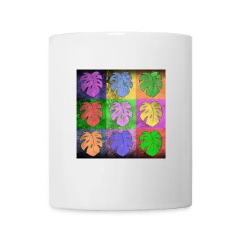 Monstera deliciosa Pop Art Pop-Art Popart Kunst - Tasse - Weiß - Vorne