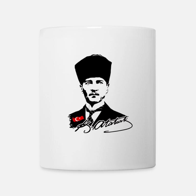 Atatürk Silhouette mit Türkflagge - Tasse - Weiß