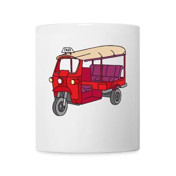 Red Tuktuk or autorickshaw - Mug - white - Front