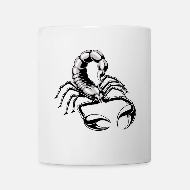 Skorpion - silber - grau - Tasse - Weiß