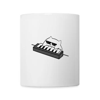 Katzen DJ am Keyboard - Tasse - Weiß - Vorne