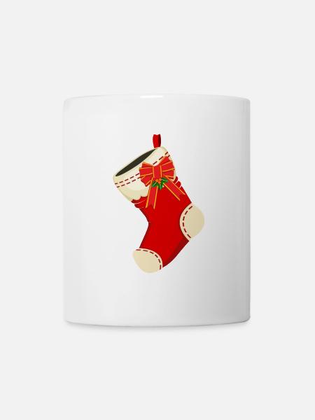 Weihnachtssocke Weihnachtsstrumpf Nikolaus Xmas - Tasse - Weiß