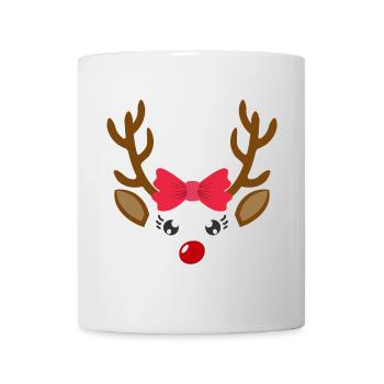 Süßes Rentier Gesicht Mädchen Weihnachten Xmas - Tasse - Weiß - Vorne