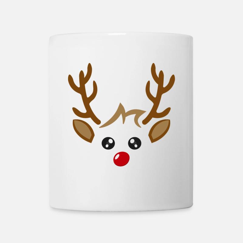 Cute reindeer face boy Christmas Xmas - Mug - white