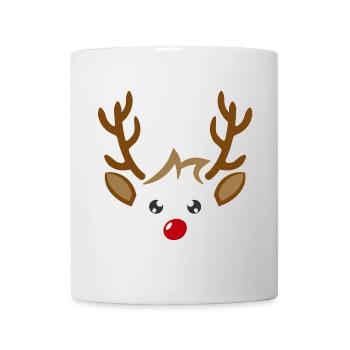 Visage de garçon de renne mignon Noël Noël - Mug blanc - blanc - Devant