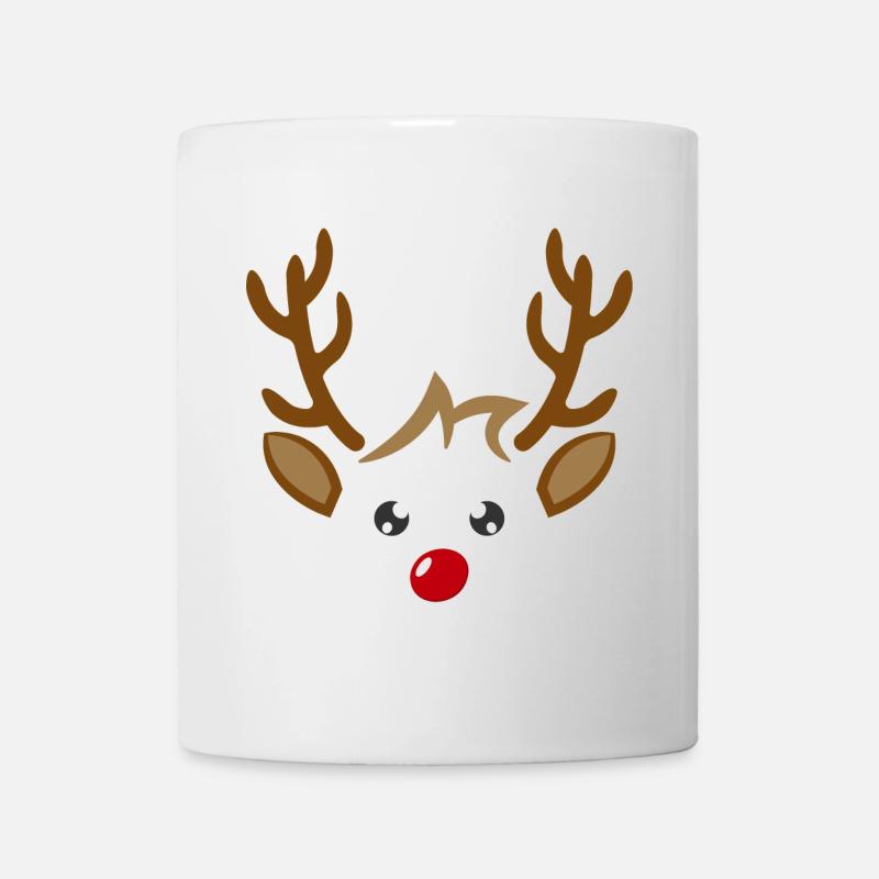 Süßes Rentier Junge Gesicht Weihnachten Xmas - Tasse - Weiß