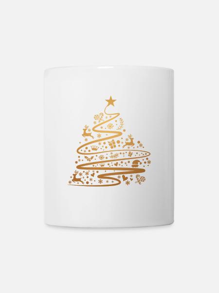 Xmas Tree Gold - Mug - white