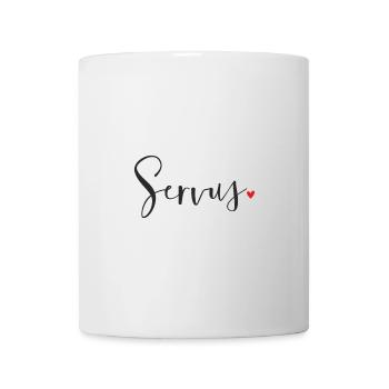 Servus Herz Dekoration Geschenk Gruß - Tasse - Weiß - Vorne