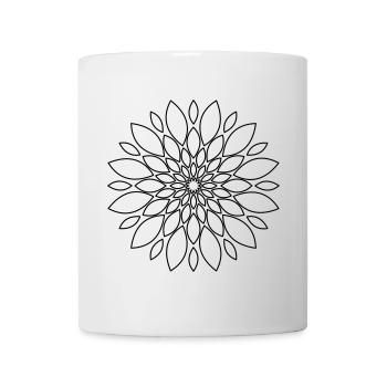Mandala Blume Floral Geschenk - Tasse - Weiß - Vorne