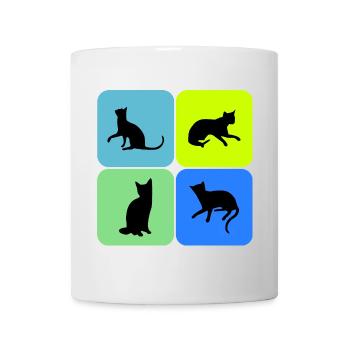 Katze Katze Katze Katze Katze Katze, Geschenk - Tasse - Weiß - Vorne