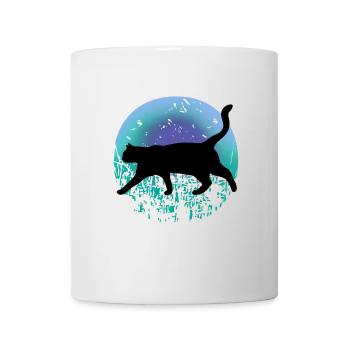 Schwarze Katze - Tasse - Weiß - Vorne