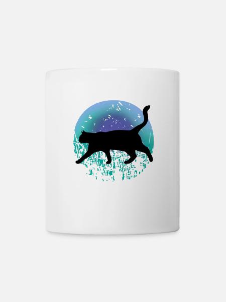 Chat noir - Mug blanc - blanc