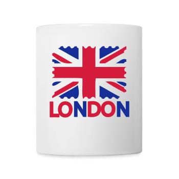 Texte LONDRES Royaume-Uni Drapeau - Mug blanc - blanc - Devant