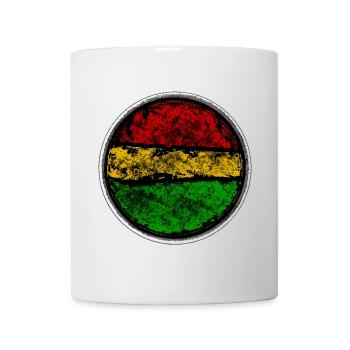 Conception abstraite de drapeau reggae rétro - Mug blanc - blanc - Devant