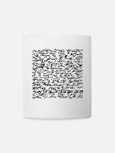 Schreibschrift - Tasse - Weiß
