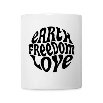 Earth Freedom Love - Tasse - Weiß - Vorne