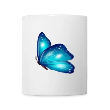 Chemise Cadeau Papillon Animal Exotique Bleu - Mug blanc - blanc - Devant