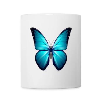 Butterfly Gift Shirt Brown Blue Exotic Animal - Mug - white - Front