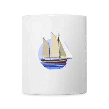 Illustration de cercle pastel de voilier - Mug blanc - blanc - Devant