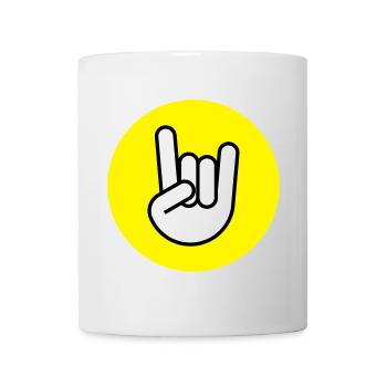 Pommes fork circle yellow - Mug - white - Front