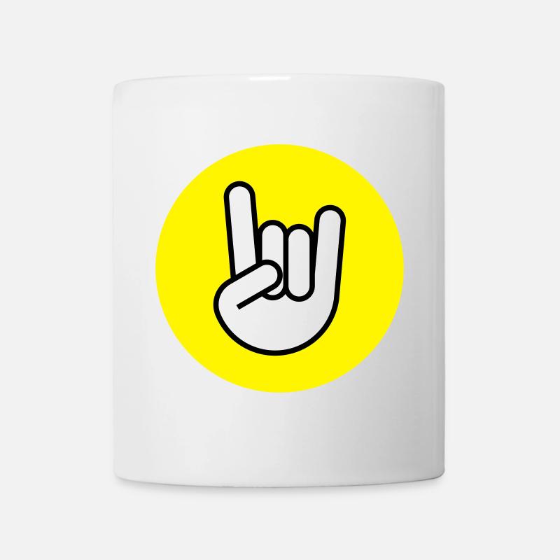 Pommes fourchette cercle jaune - Mug blanc - blanc
