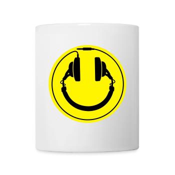 Smiley-Kopfhörer - Tasse - Weiß - Vorne