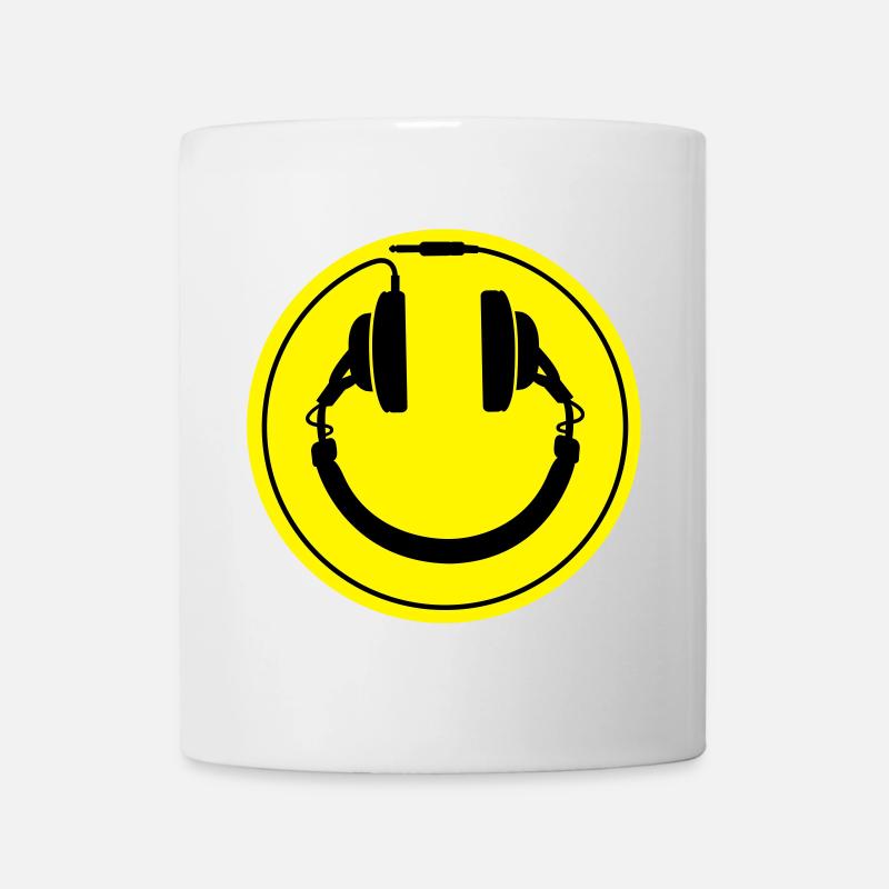 Smiley-Kopfhörer - Tasse - Weiß