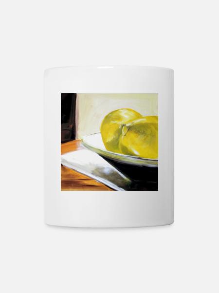 stilleben zitronen malerei kunst gelb leinwand öl - Tasse - Weiß