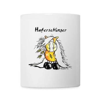Haferschlinger - Haflinger - Hafi - Pferd - Tasse - Weiß - Vorne