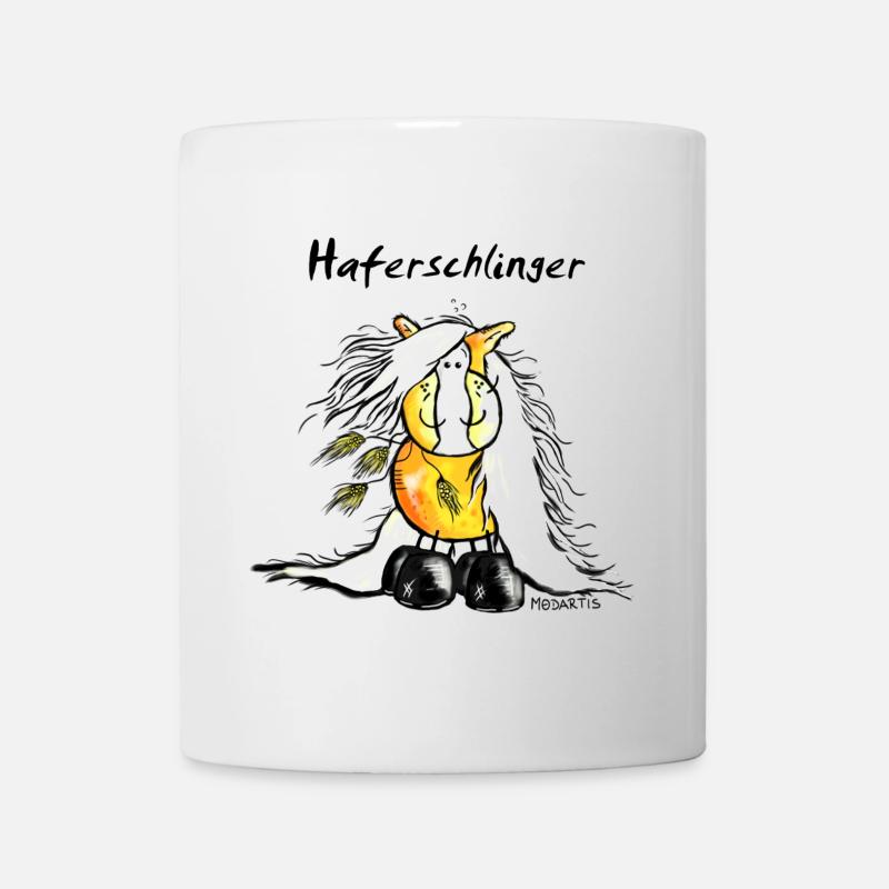 Haferschlinger - Haflinger - Hafi - Pferd - Tasse - Weiß
