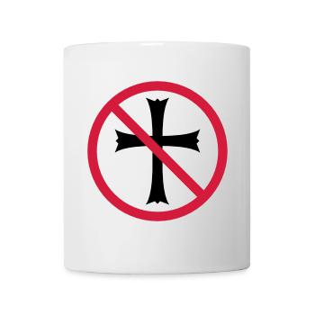 zone de bouclier interdite, aucun symbole d'église ne traverse Jésus - Mug blanc - blanc - Devant