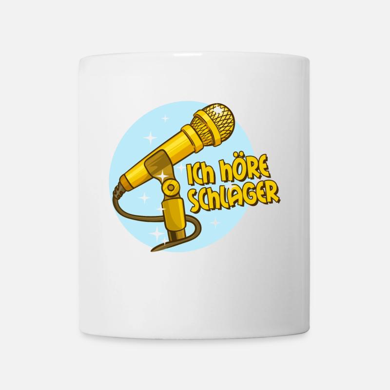 Schlager Schlagermusic Schlagerfan Mikrofon Spruch - Mug - white