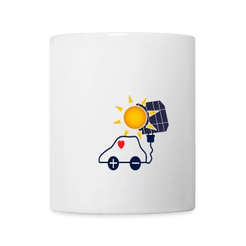 Sonnenkraft Auto mit Solarpanel - Tasse - Weiß - Vorne