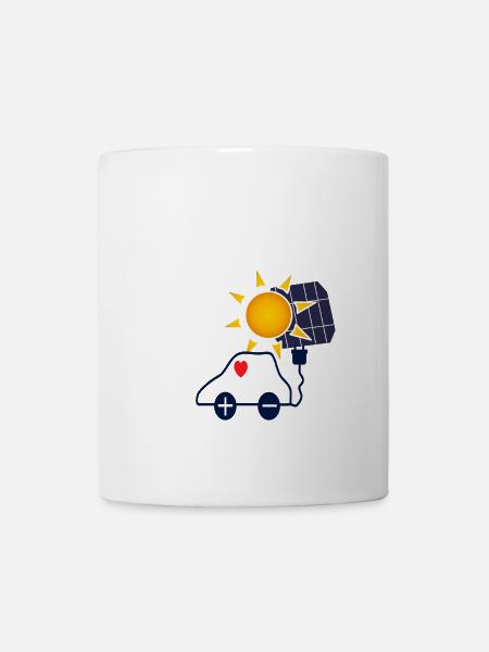 Voiture à énergie solaire avec panneau solaire - Mug blanc - blanc