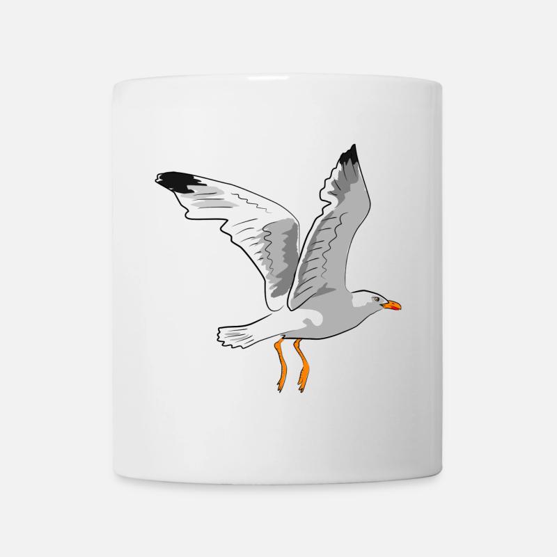 Mouette élégante en vol - Mug blanc - blanc